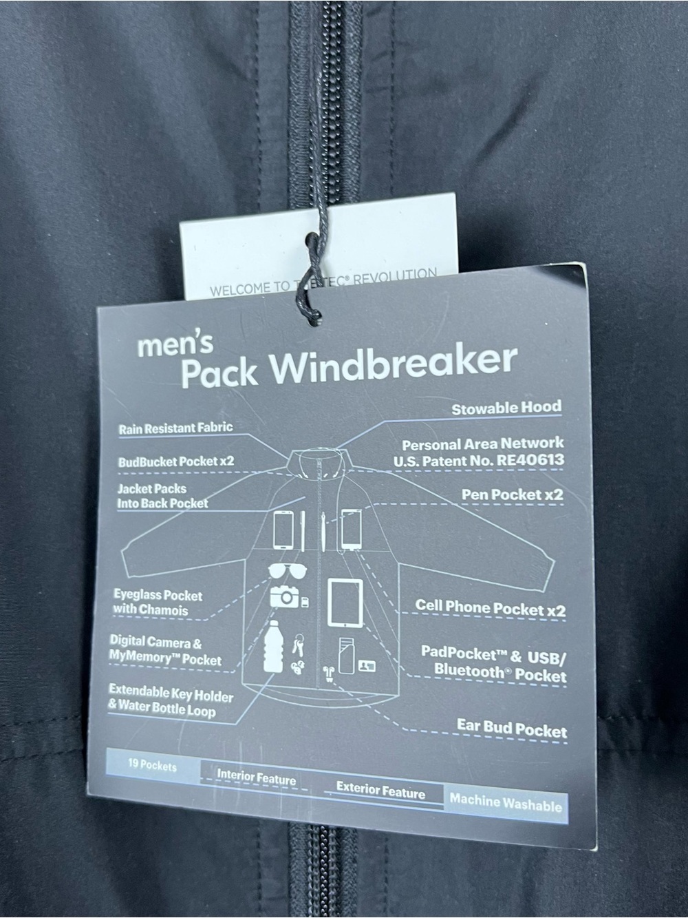 Mens Black SCOTTeVEST Pack Windbreaker Jacket Size 3XL - 19 Pockets New w/ Tags - Picture 7 of 10